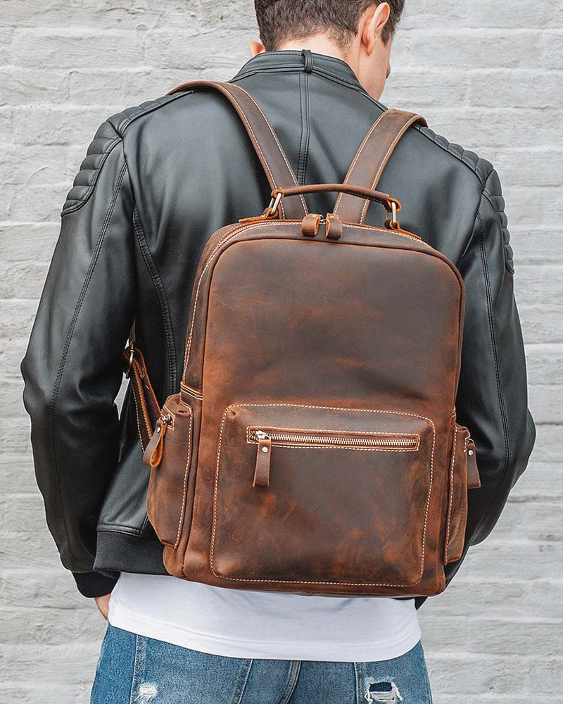 Leather Backpack - Ashburn [Coffee Brown] - Alexandre León