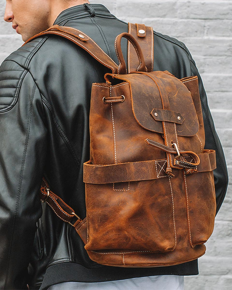 Leather Backpack - Rusland [Coffee Brown] - Alexandre León