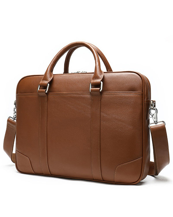 Leather Briefcase/ Laptop Bag - Murray [Brown] - Alexandre León