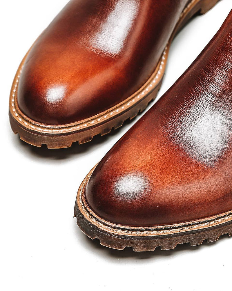 mens-Leather Chelsea Boots - Anthony - Alexandre León | brown