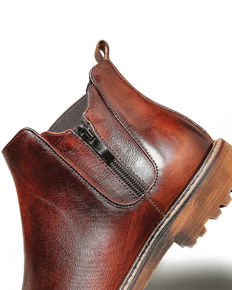 mens-Leather Chelsea Boots - Anthony - Alexandre León | brown