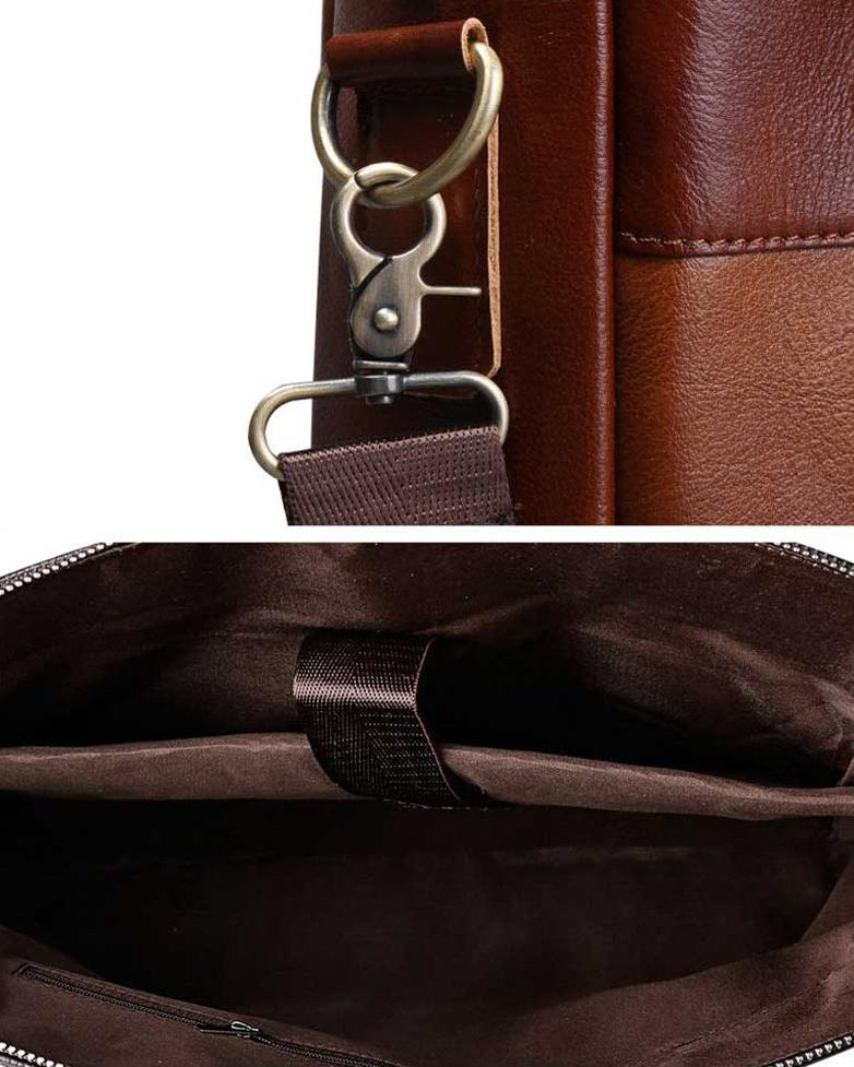 Leather Briefcase/ Laptop Bag - Hans - Alexandre León | brown