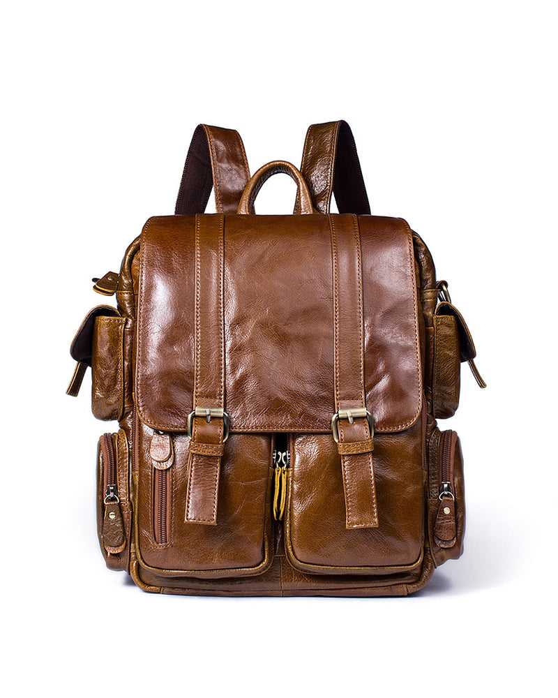 Leather Backpack - Maverick - Alexandre Leon | brown