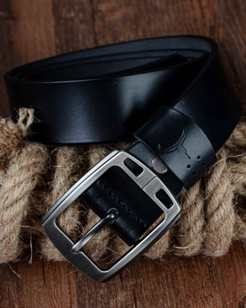 mens-Leather Belt - Basile - Alexandre León | black