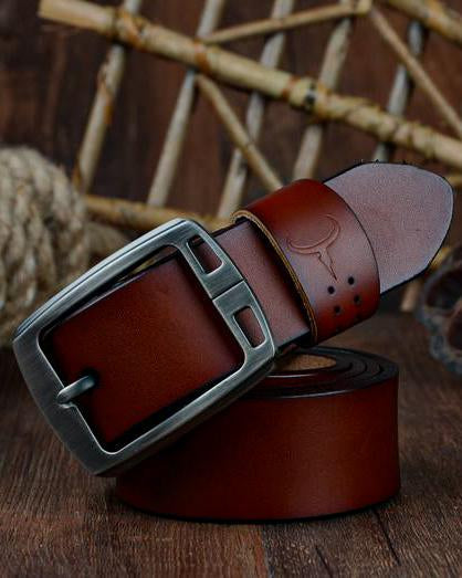 mens-Leather Belt - Basile - Alexandre León | brown