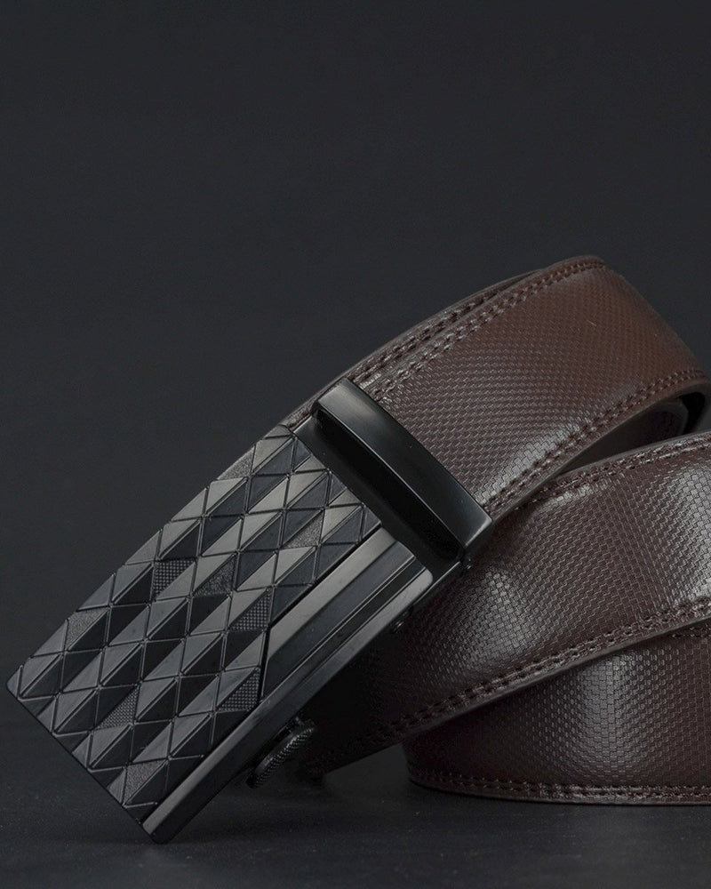 mens-Leather Belt - Camille - Alexandre León | coffee-brown