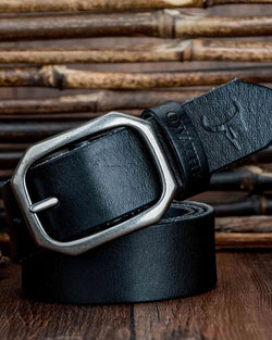 mens-Leather Belt - Leonard - Alexandre León | black