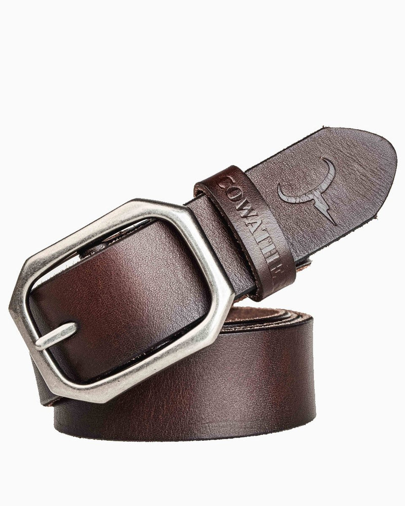 mens-Leather Belt - Leonard - Alexandre León | coffee-brown