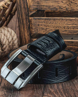 mens-Leather Belt - Naël - Alexandre León | black