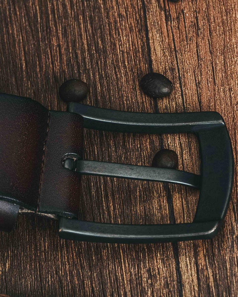 mens-Leather Belt - Noam - Alexandre León | coffee-brown
