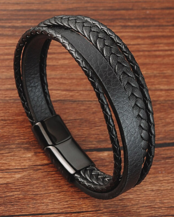 Leather Bracelets - Russell [Black]