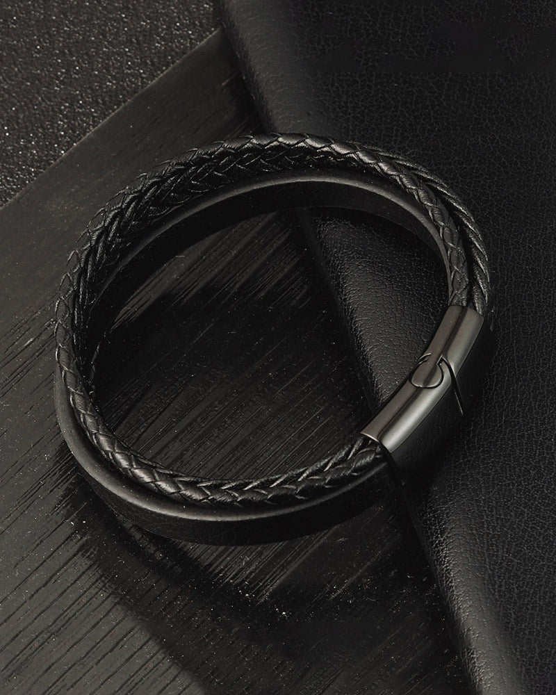 Leather Bracelets - Russell [Black]