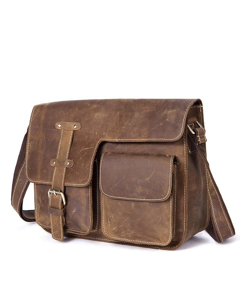Leather Briefcase/ Laptop Bag - Angel - Alexandre Leon | brown