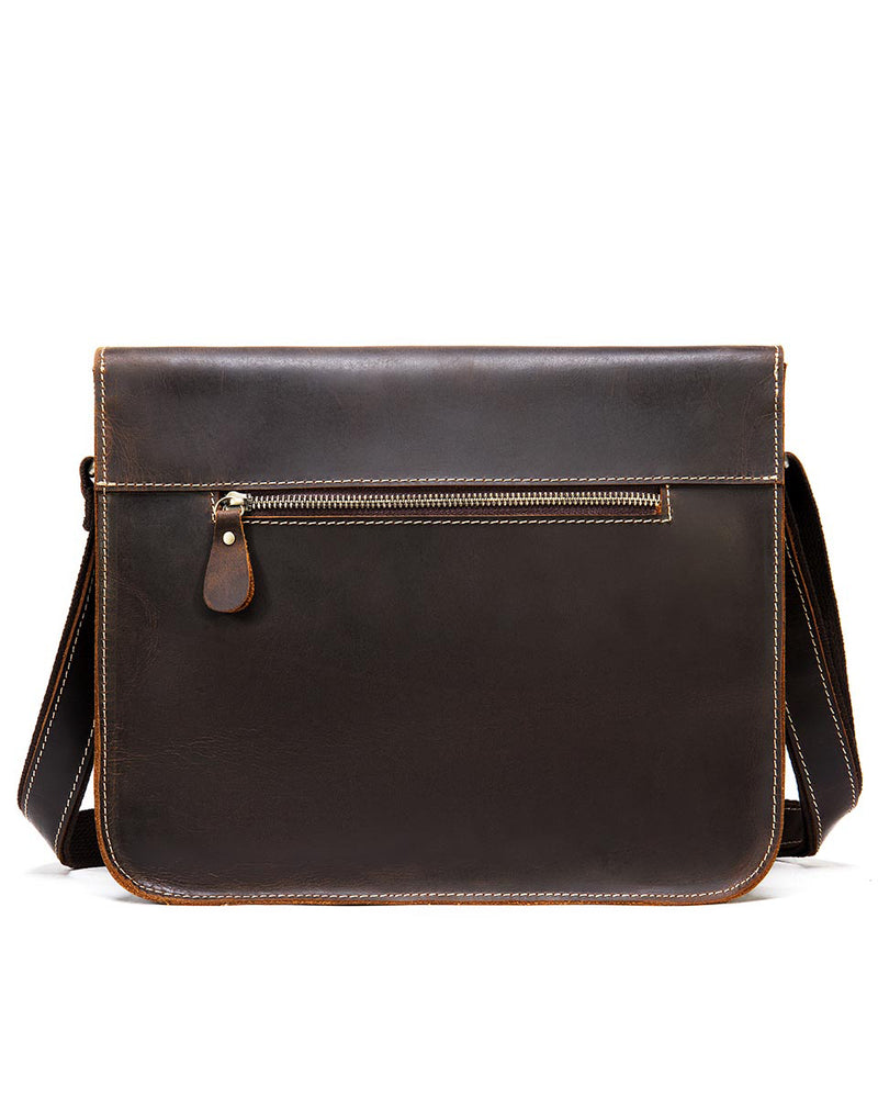 Leather Briefcase/ Laptop Bag - Angel - Alexandre Leon | coffee-brown