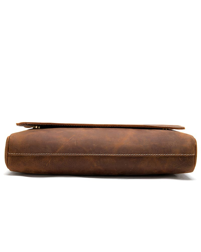 Leather Crossbody Bag / Mini Messenger Bag - Dominic - Alexandre Leon | brown