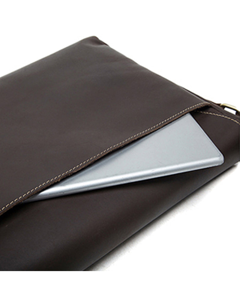 Leather Crossbody Bag / Mini Messenger Bag - Dominic - Alexandre Leon | coffee-brown