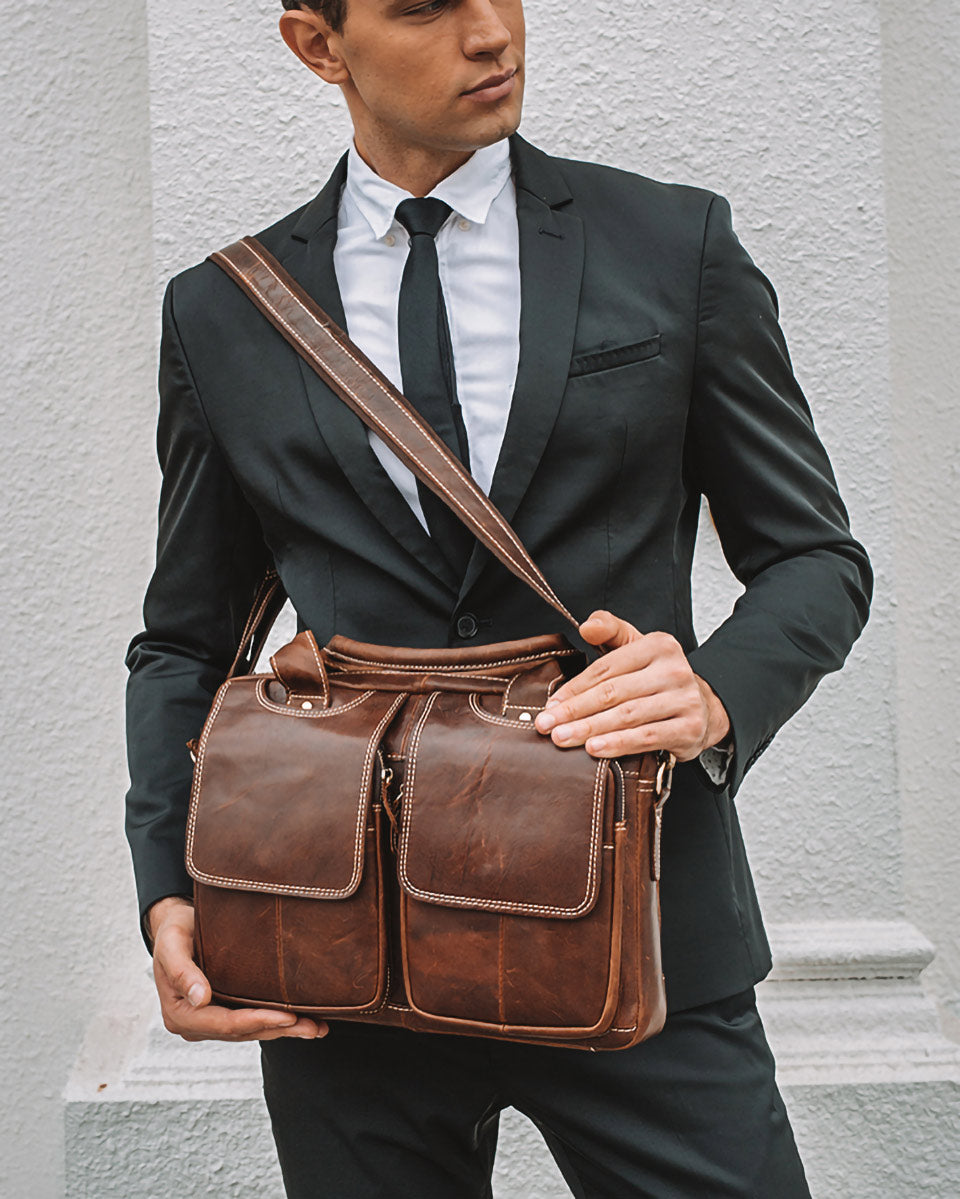 Westal's Best Quality Genuine Leather Laptop Bags for Men