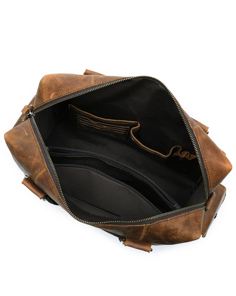 Leather Briefcase/ Laptop Bag - Roman [Coffee Brown] - Alexandre Leon