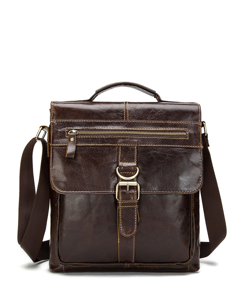 Leather Crossbody Bag / Mini Messenger Bag - Everett [Coffee Brown]