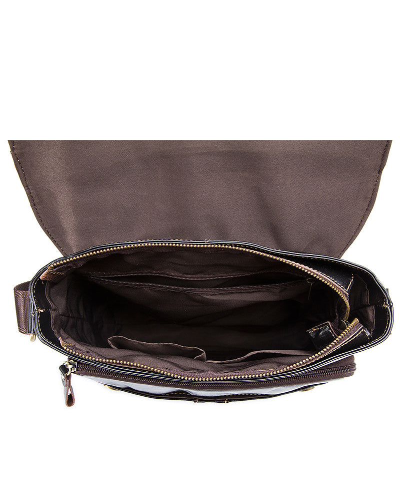 Leather Crossbody Bag / Mini Messenger Bag - Everett [Coffee Brown]