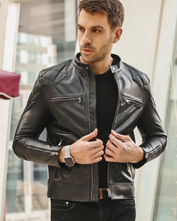 Moto Leather Jacket - Bedford [Black] - Alexandre León