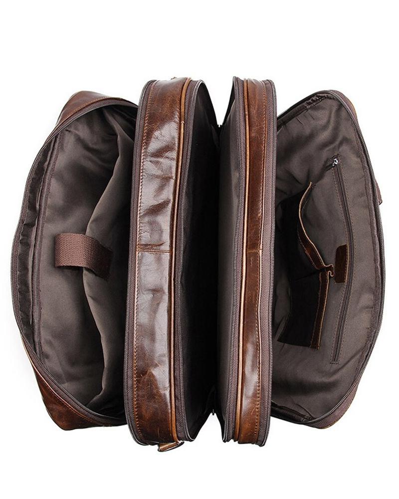 Leather Briefcase/ Travel Bag - Franco - Alexandre León | brown