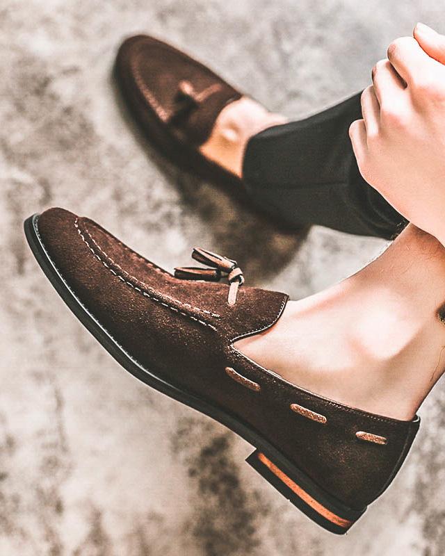 Leather Tassel Loafer Shoes - Shane - Alexandre León | coffee-brown