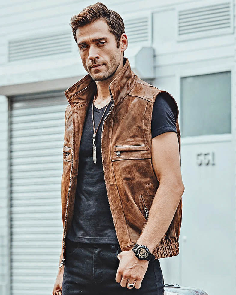 Leather Vest - Francol [Brown] - Alexandre León