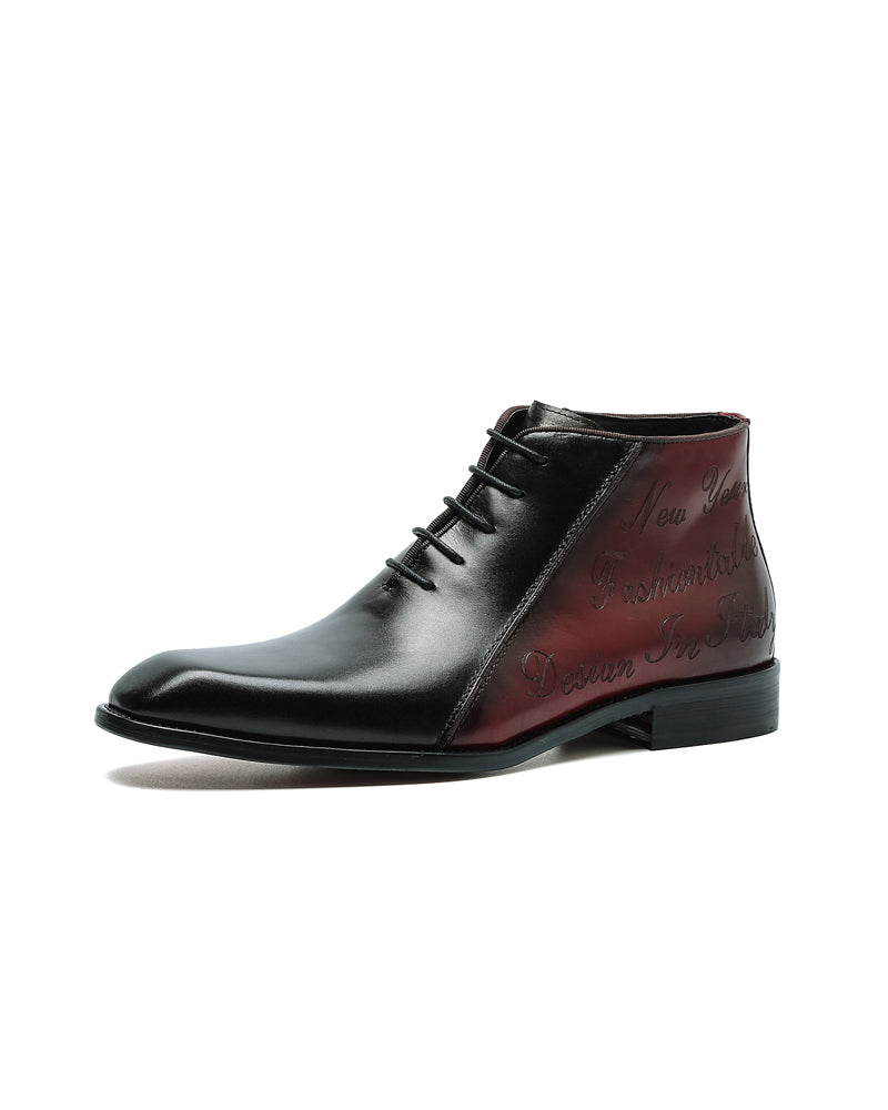 mens-Leather High Ankle Oxford Shoes - Eugene - Alexandre León | black