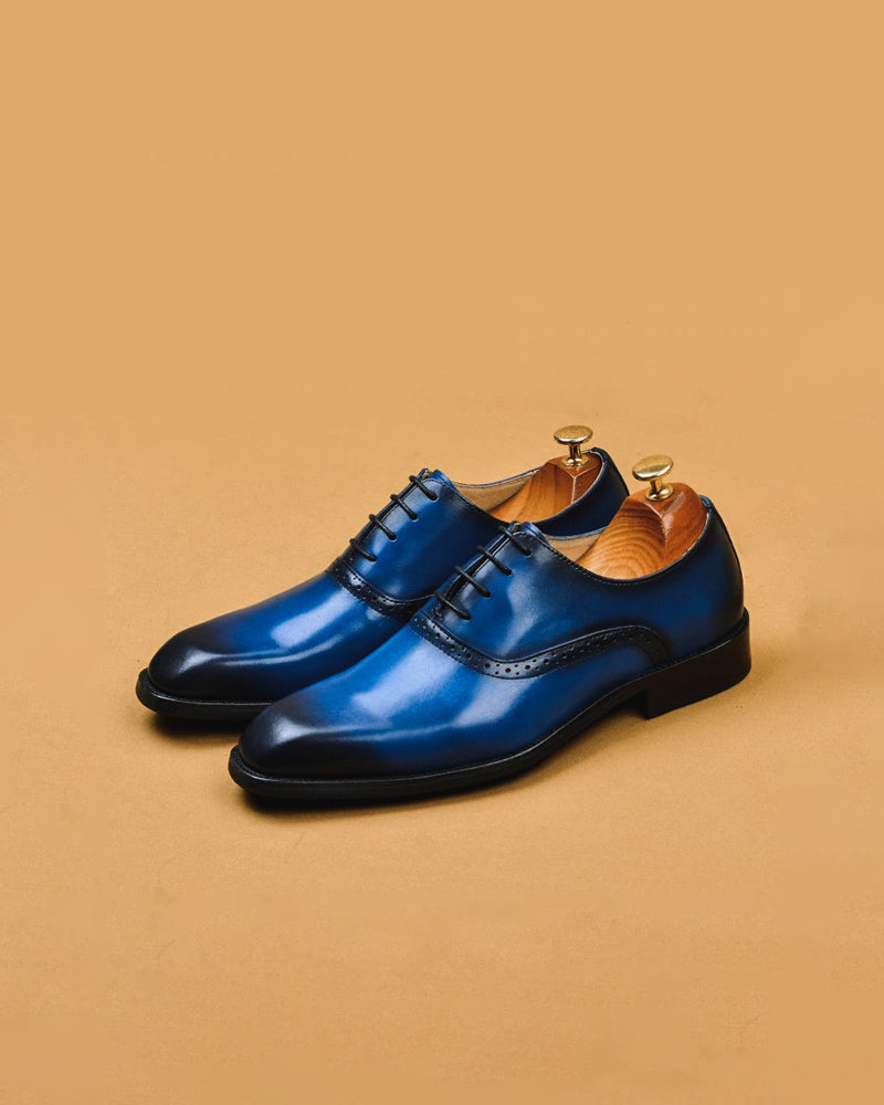 Leather Oxford Shoes - Gary [Blue]