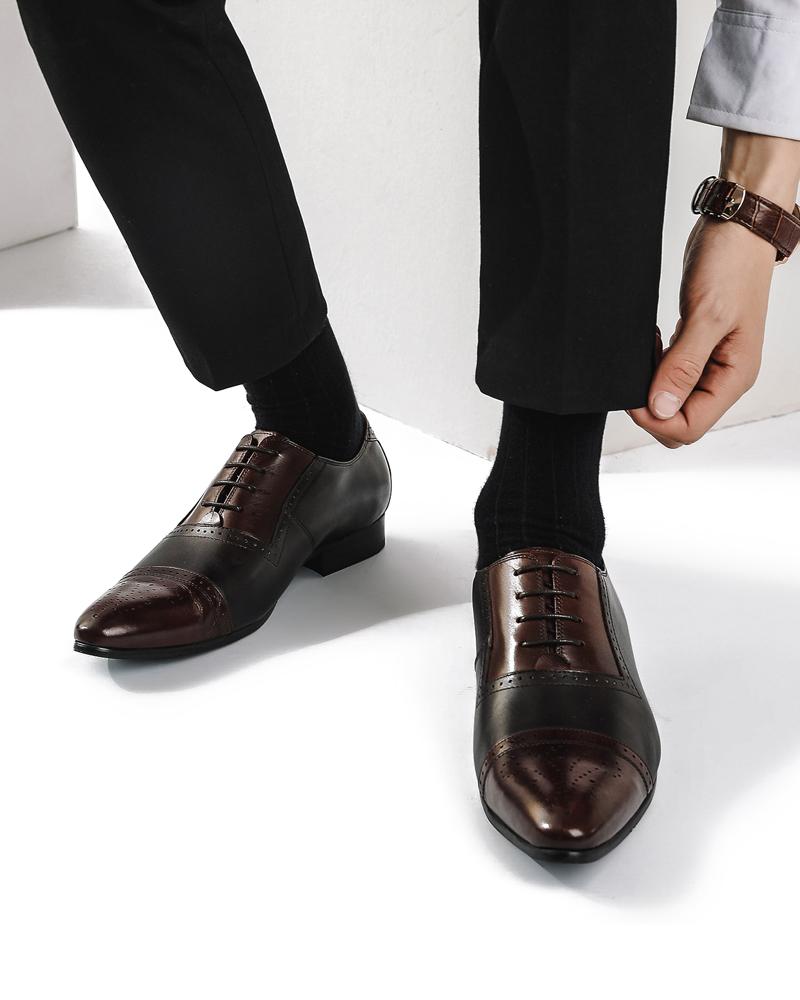 mens-Leather Oxford Shoes - Jeremy - Alexandre León | spectator-coffee-brown