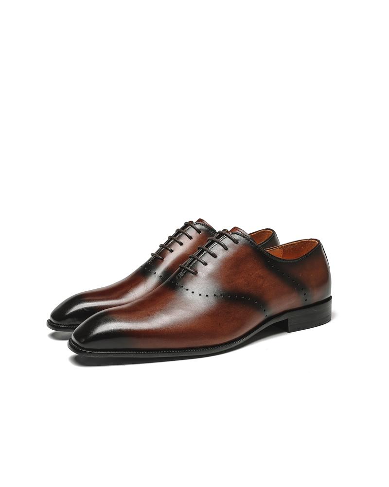 mens-Leather Oxford Shoes - Roger - Alexandre León | coffee-brown