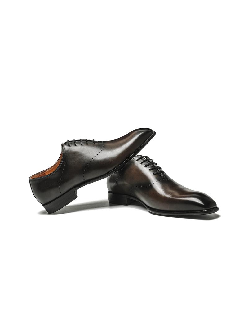 mens-Leather Oxford Shoes - Roger - Alexandre León | dark-coffee-brown