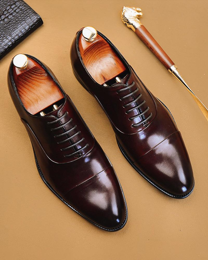 Leather Oxford Shoes - Ryan - Alexandre León | coffee-brown