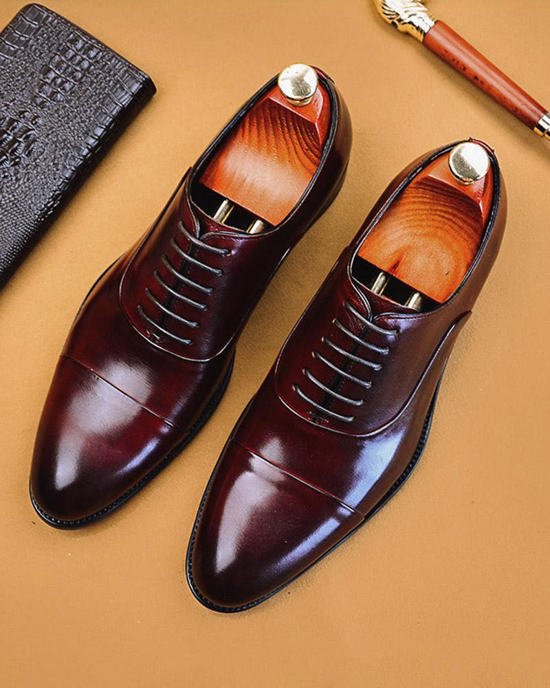 Leather Oxford Shoes - Ryan - Alexandre León | coffee-brown